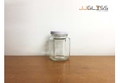 110 ML. Glass Bottle Cover White - Transparent Glass Bottles, Cover White,110 ml. 